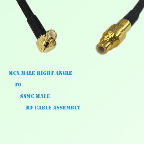 MCX Male Right Angle to SSMC Male RF Cable Assembly