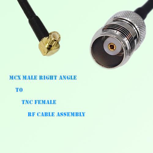 MCX Male Right Angle to TNC Female RF Cable Assembly