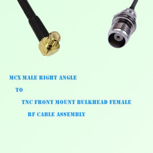 MCX Male R/A to TNC Front Mount Bulkhead Female RF Cable Assembly