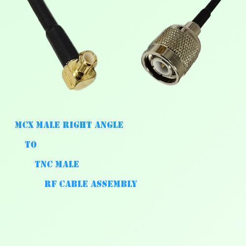 MCX Male Right Angle to TNC Male RF Cable Assembly