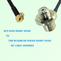 MCX Male R/A to UHF Bulkhead Female R/A RF Cable Assembly