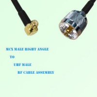 MCX Male Right Angle to UHF Male RF Cable Assembly