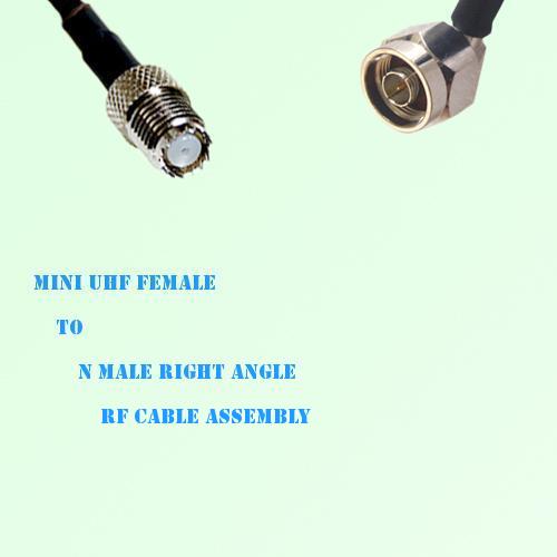 Mini UHF Female to N Male Right Angle RF Cable Assembly