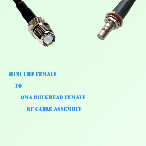 Mini UHF Female to QMA Bulkhead Female RF Cable Assembly