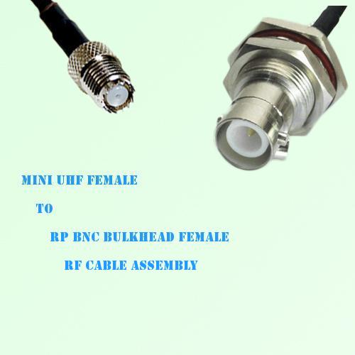 Mini UHF Female to RP BNC Bulkhead Female RF Cable Assembly