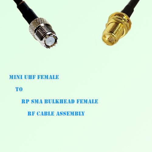 Mini UHF Female to RP SMA Bulkhead Female RF Cable Assembly Mini UHF Female to RP SMA Bulkhead Female RF Cable Assembly