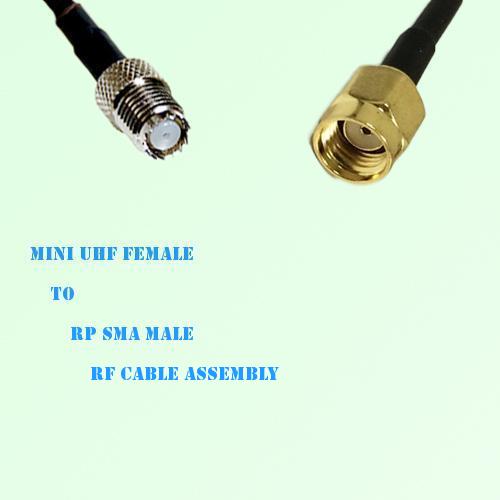 Mini UHF Female to RP SMA Male RF Cable Assembly