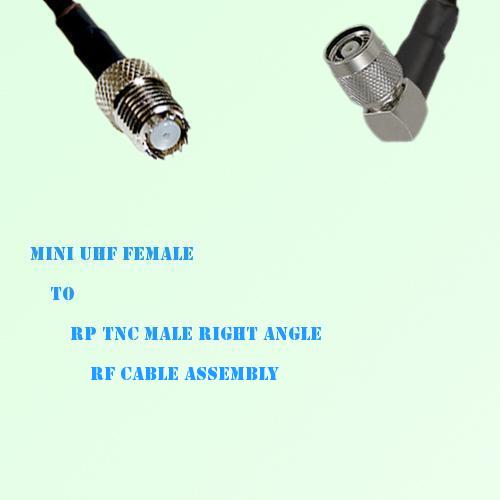 Mini UHF Female to RP TNC Male Right Angle RF Cable Assembly Mini UHF Female to RP TNC Male Right Angle RF Cable Assembly