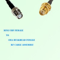 Mini UHF Female to SMA Bulkhead Female RF Cable Assembly