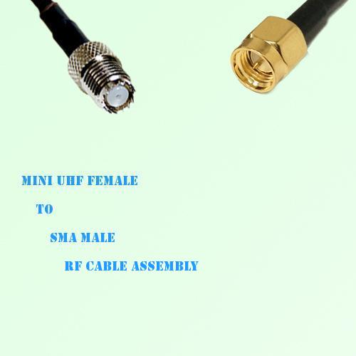 Mini UHF Female to SMA Male RF Cable Assembly
