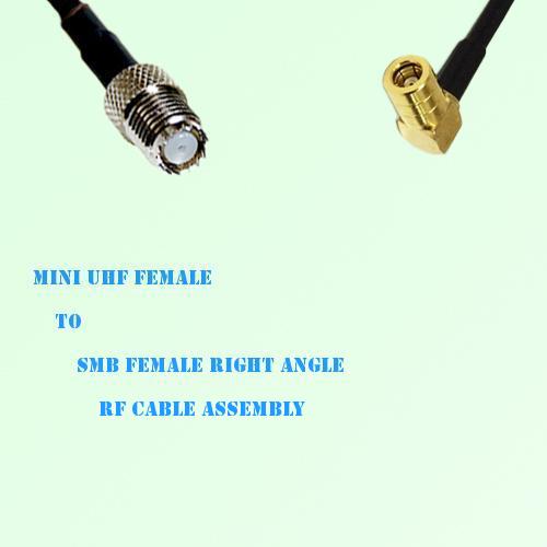 Mini UHF Female to SMB Female Right Angle RF Cable Assembly Mini UHF Female to SMB Female Right Angle RF Cable Assembly