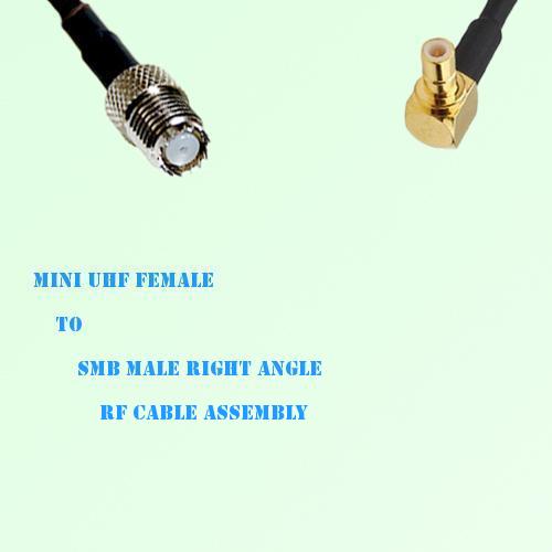Mini UHF Female to SMB Male Right Angle RF Cable Assembly Mini UHF Female to SMB Male Right Angle RF Cable Assembly