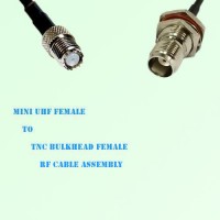 Mini UHF Female to TNC Bulkhead Female RF Cable Assembly