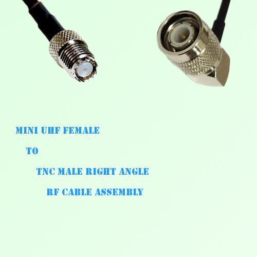 Mini UHF Female to TNC Male Right Angle RF Cable Assembly