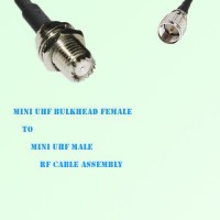Mini UHF Bulkhead Female to Mini UHF Male RF Cable Assembly
