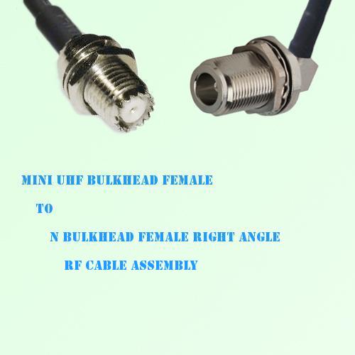 Mini UHF Bulkhead Female to N Bulkhead Female R/A RF Cable Assembly
