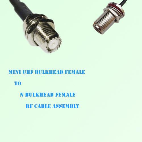Mini UHF Bulkhead Female to N Bulkhead Female RF Cable Assembly