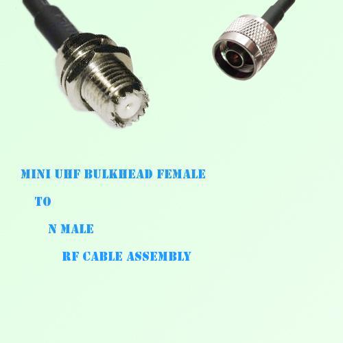 Mini UHF Bulkhead Female to N Male RF Cable Assembly
