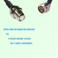 Mini UHF Bulkhead Female to N Male Right Angle RF Cable Assembly