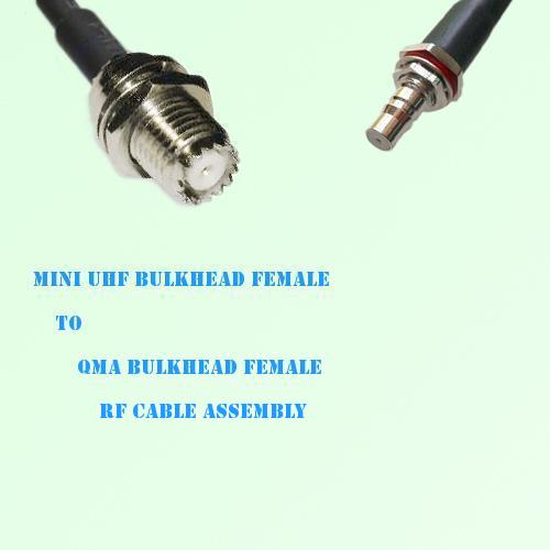 Mini UHF Bulkhead Female to QMA Bulkhead Female RF Cable Assembly