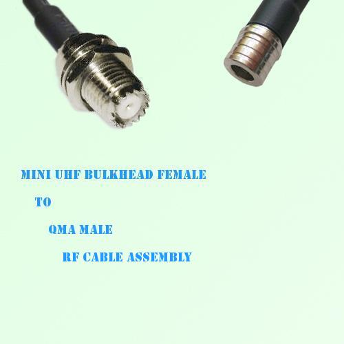 Mini UHF Bulkhead Female to QMA Male RF Cable Assembly