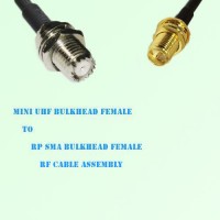 Mini UHF Bulkhead Female to RP SMA Bulkhead Female RF Cable Assembly Mini UHF Bulkhead Female to RP SMA Bulkhead Female RF Cable Assembly