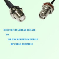 Mini UHF Bulkhead Female to RP TNC Bulkhead Female RF Cable Assembly Mini UHF Bulkhead Female to RP TNC Bulkhead Female RF Cable Assembly