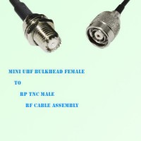 Mini UHF Bulkhead Female to RP TNC Male RF Cable Assembly