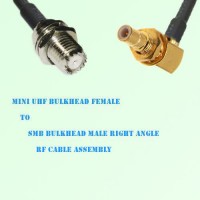 Mini UHF Bulkhead Female to SMB Bulkhead Male R/A RF Cable Assembly