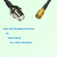 Mini UHF Bulkhead Female to SMB Female RF Cable Assembly