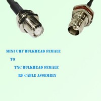 Mini UHF Bulkhead Female to TNC Bulkhead Female RF Cable Assembly