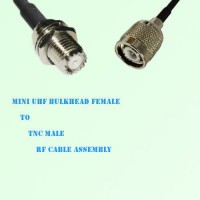 Mini UHF Bulkhead Female to TNC Male RF Cable Assembly Mini UHF Bulkhead Female to TNC Male RF Cable Assembly