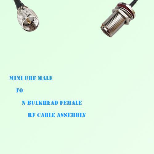 Mini UHF Male to N Bulkhead Female RF Cable Assembly