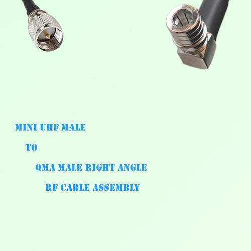 Mini UHF Male to QMA Male Right Angle RF Cable Assembly Mini UHF Male to QMA Male Right Angle RF Cable Assembly