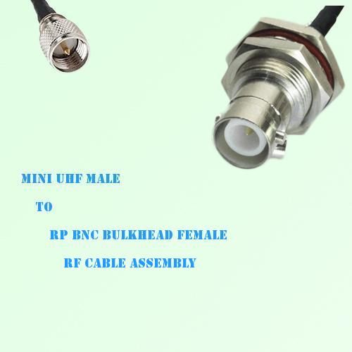 Mini UHF Male to RP BNC Bulkhead Female RF Cable Assembly Mini UHF Male to RP BNC Bulkhead Female RF Cable Assembly