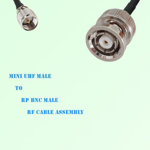 Mini UHF Male to RP BNC Male RF Cable Assembly