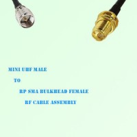 Mini UHF Male to RP SMA Bulkhead Female RF Cable Assembly Mini UHF Male to RP SMA Bulkhead Female RF Cable Assembly