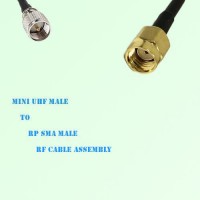 Mini UHF Male to RP SMA Male RF Cable Assembly