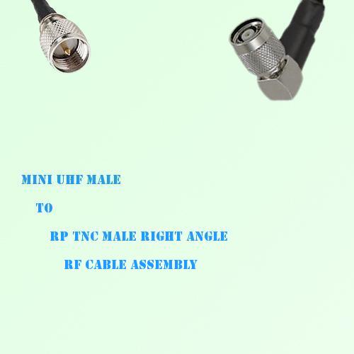 Mini UHF Male to RP TNC Male Right Angle RF Cable Assembly Mini UHF Male to RP TNC Male Right Angle RF Cable Assembly