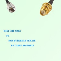 Mini UHF Male to SMA Bulkhead Female RF Cable Assembly