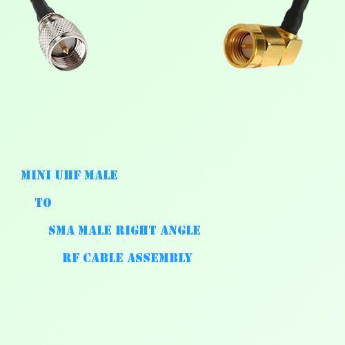 Mini UHF Male to SMA Male Right Angle RF Cable Assembly