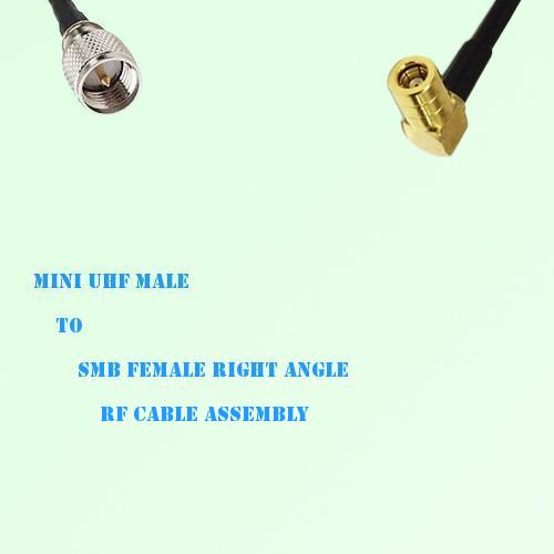Mini UHF Male to SMB Female Right Angle RF Cable Assembly Mini UHF Male to SMB Female Right Angle RF Cable Assembly