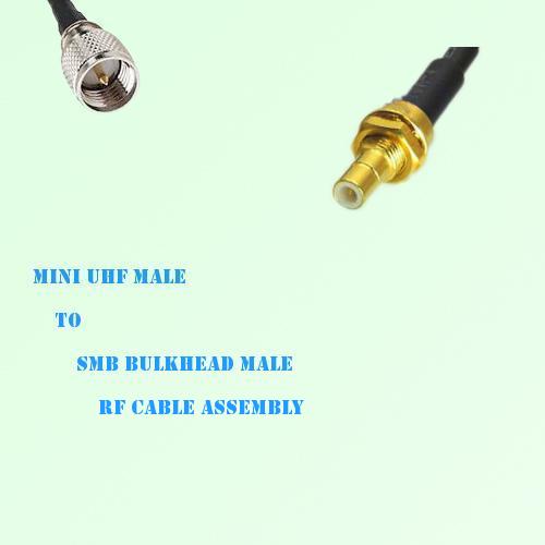 Mini UHF Male to SMB Bulkhead Male RF Cable Assembly
