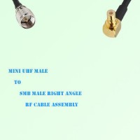 Mini UHF Male to SMB Male Right Angle RF Cable Assembly