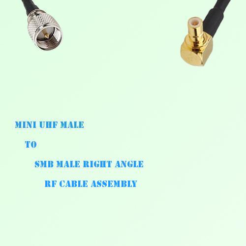 Mini UHF Male to SMB Male Right Angle RF Cable Assembly Mini UHF Male to SMB Male Right Angle RF Cable Assembly