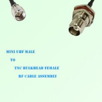 Mini UHF Male to TNC Bulkhead Female RF Cable Assembly