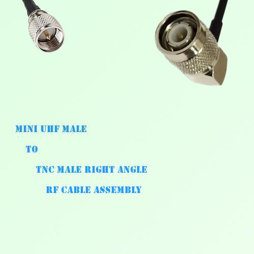 Mini UHF Male to TNC Male Right Angle RF Cable Assembly