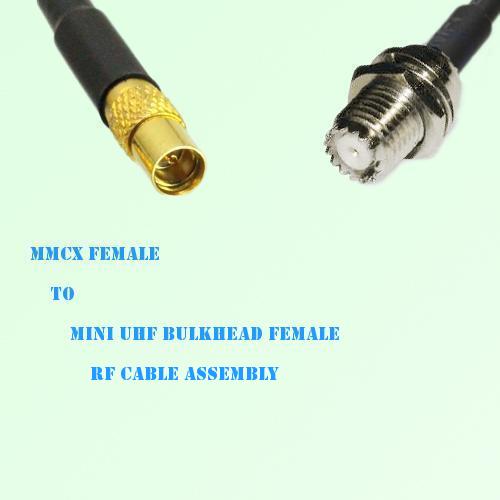 MMCX Female to Mini UHF Bulkhead Female RF Cable Assembly MMCX Female to Mini UHF Bulkhead Female RF Cable Assembly