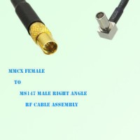 MMCX Female to MS147 Male Right Angle RF Cable Assembly
