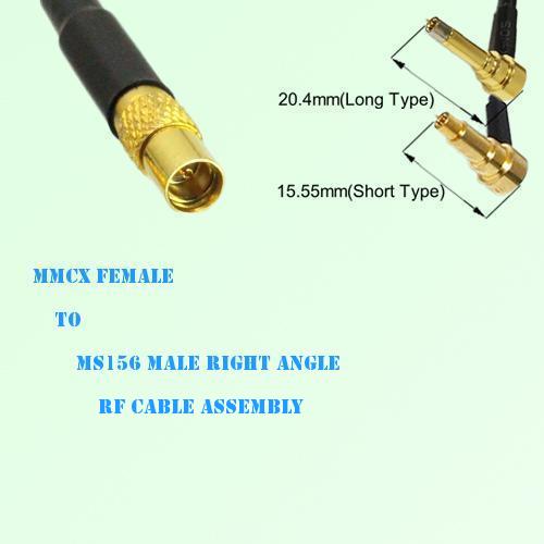 MMCX Female to MS156 Male Right Angle RF Cable Assembly